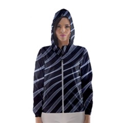 Metal Steel Stripped Creative Hooded Wind Breaker (women) by Nexatart