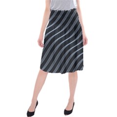 Metal Steel Stripped Creative Midi Beach Skirt by Nexatart