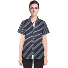 Metal Steel Stripped Creative Women s Short Sleeve Shirt