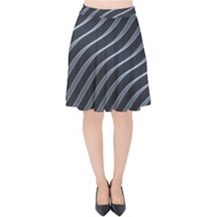 Metal Steel Stripped Creative Velvet High Waist Skirt