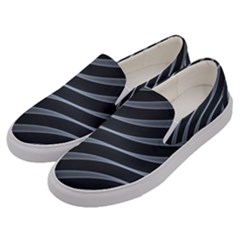 Metal Steel Stripped Creative Men s Canvas Slip Ons by Nexatart