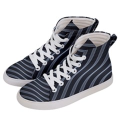 Metal Steel Stripped Creative Women s Hi-top Skate Sneakers