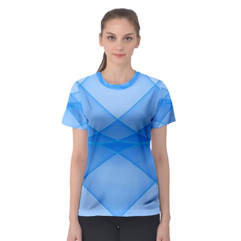 Background Light Glow Blue Women s Sport Mesh Tee by Nexatart