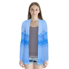 Background Light Glow Blue Drape Collar Cardigan