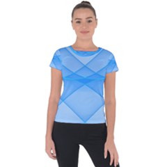 Background Light Glow Blue Short Sleeve Sports Top 