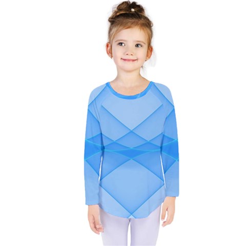 Background Light Glow Blue Kids  Long Sleeve Tee by Nexatart