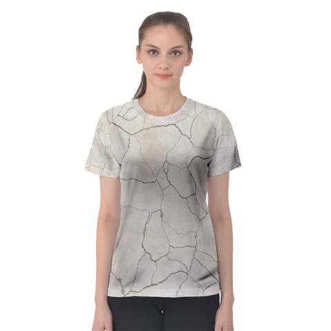 Background Wall Marble Cracks Women s Sport Mesh Tee by Nexatart