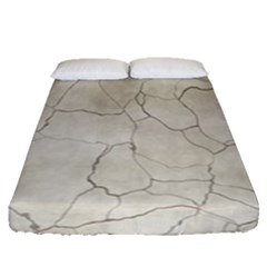 Background Wall Marble Cracks Fitted Sheet (queen Size) by Nexatart