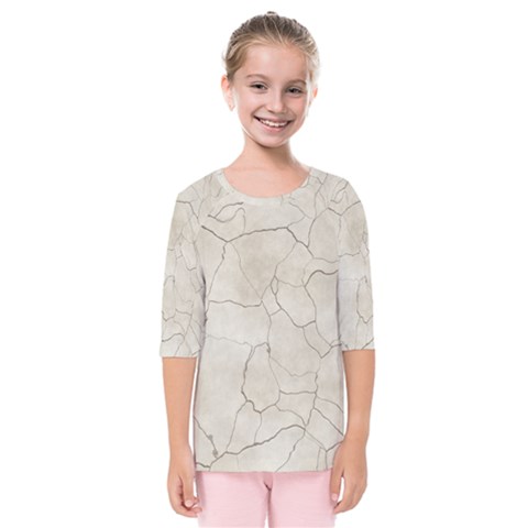 Background Wall Marble Cracks Kids  Quarter Sleeve Raglan Tee by Nexatart