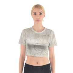 Background Wall Marble Cracks Cotton Crop Top by Nexatart