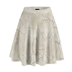 Background Wall Marble Cracks High Waist Skirt by Nexatart