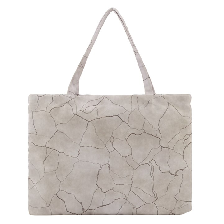 Background Wall Marble Cracks Zipper Medium Tote Bag