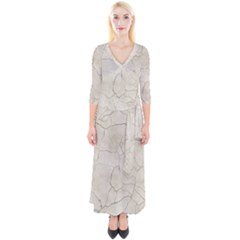 Background Wall Marble Cracks Quarter Sleeve Wrap Maxi Dress by Nexatart