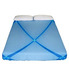 Background Light Glow Blue Fitted Sheet (queen Size) by Nexatart