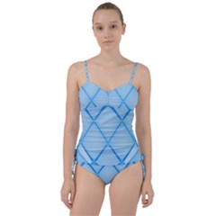 Background Light Glow Blue Sweetheart Tankini Set by Nexatart