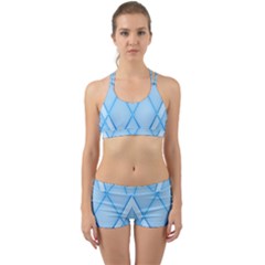 Background Light Glow Blue Back Web Sports Bra Set