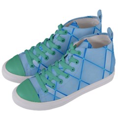 Background Light Glow Blue Women s Mid-top Canvas Sneakers