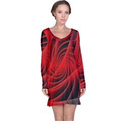 Red Abstract Art Background Digital Long Sleeve Nightdress