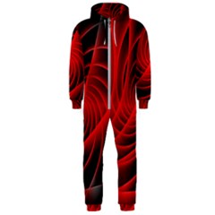 Red Abstract Art Background Digital Hooded Jumpsuit (men) 