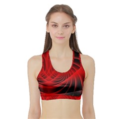 Red Abstract Art Background Digital Sports Bra With Border by Nexatart