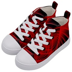 Red Abstract Art Background Digital Kid s Mid-top Canvas Sneakers by Nexatart