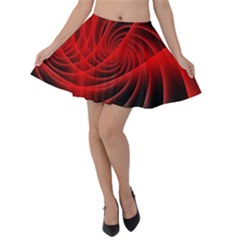 Red Abstract Art Background Digital Velvet Skater Skirt