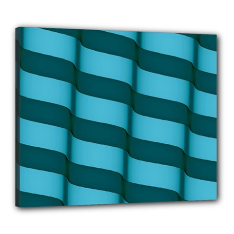 Curtain Stripped Blue Creative Canvas 24  x 20 