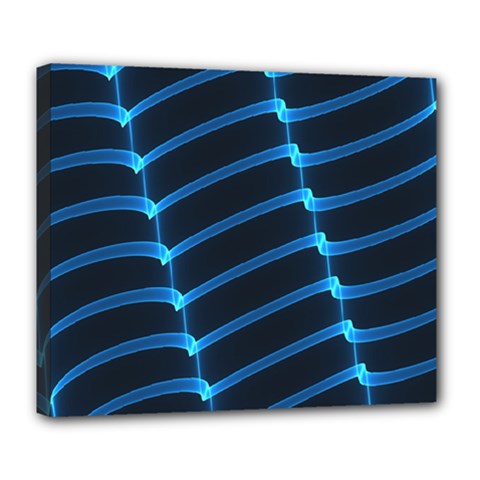 Background Neon Light Glow Blue Deluxe Canvas 24  X 20   by Nexatart