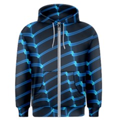 Background Neon Light Glow Blue Men s Zipper Hoodie by Nexatart