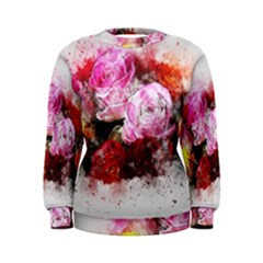 Flowers Roses Wedding Bouquet Art Women s Sweatshirt by Nexatart