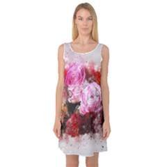 Flowers Roses Wedding Bouquet Art Sleeveless Satin Nightdress by Nexatart