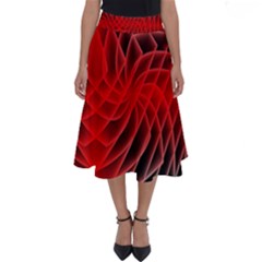 Abstract Red Art Background Digital Perfect Length Midi Skirt by Nexatart