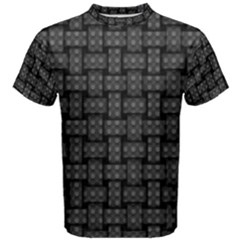 Background Weaving Black Metal Men s Cotton Tee by Nexatart