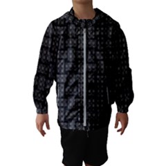 Background Weaving Black Metal Hooded Wind Breaker (kids) by Nexatart