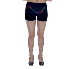 Background Light Glow Lines Colors Skinny Shorts by Nexatart