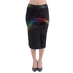 Background Light Glow Lines Colors Midi Pencil Skirt by Nexatart