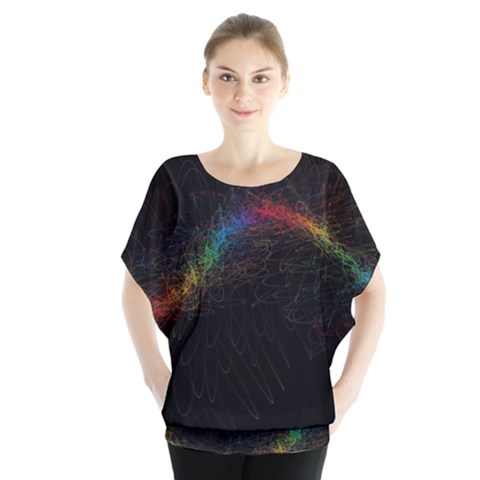 Background Light Glow Lines Colors Blouse by Nexatart