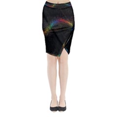 Background Light Glow Lines Colors Midi Wrap Pencil Skirt by Nexatart