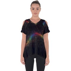 Background Light Glow Lines Colors Cut Out Side Drop Tee by Nexatart