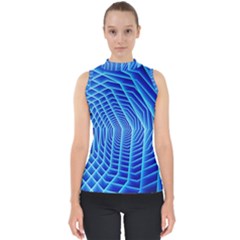 Blue Background Light Glow Abstract Art Shell Top