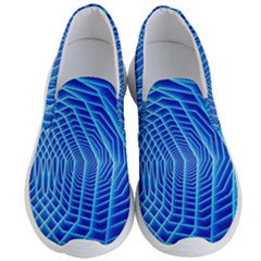 Blue Background Light Glow Abstract Art Men s Lightweight Slip Ons