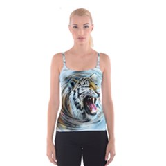 Tiger Animal Art Swirl Decorative Spaghetti Strap Top by Nexatart