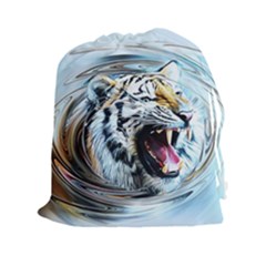 Tiger Animal Art Swirl Decorative Drawstring Pouches (xxl) by Nexatart