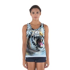 Tiger Animal Art Swirl Decorative Sport Tank Top  by Nexatart