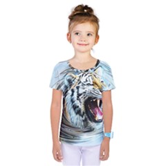 Tiger Animal Art Swirl Decorative Kids  One Piece Tee