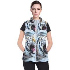 Tiger Animal Art Swirl Decorative Women s Puffer Vest by Nexatart