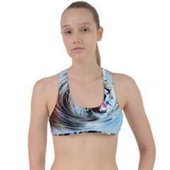 Tiger Animal Art Swirl Decorative Criss Cross Racerback Sports Bra by Nexatart