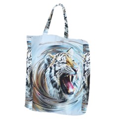 Tiger Animal Art Swirl Decorative Giant Grocery Zipper Tote by Nexatart