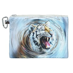 Tiger Animal Art Swirl Decorative Canvas Cosmetic Bag (xl) by Nexatart