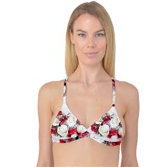 Flowers Roses Bouquet Art Nature Reversible Tri Bikini Top by Nexatart